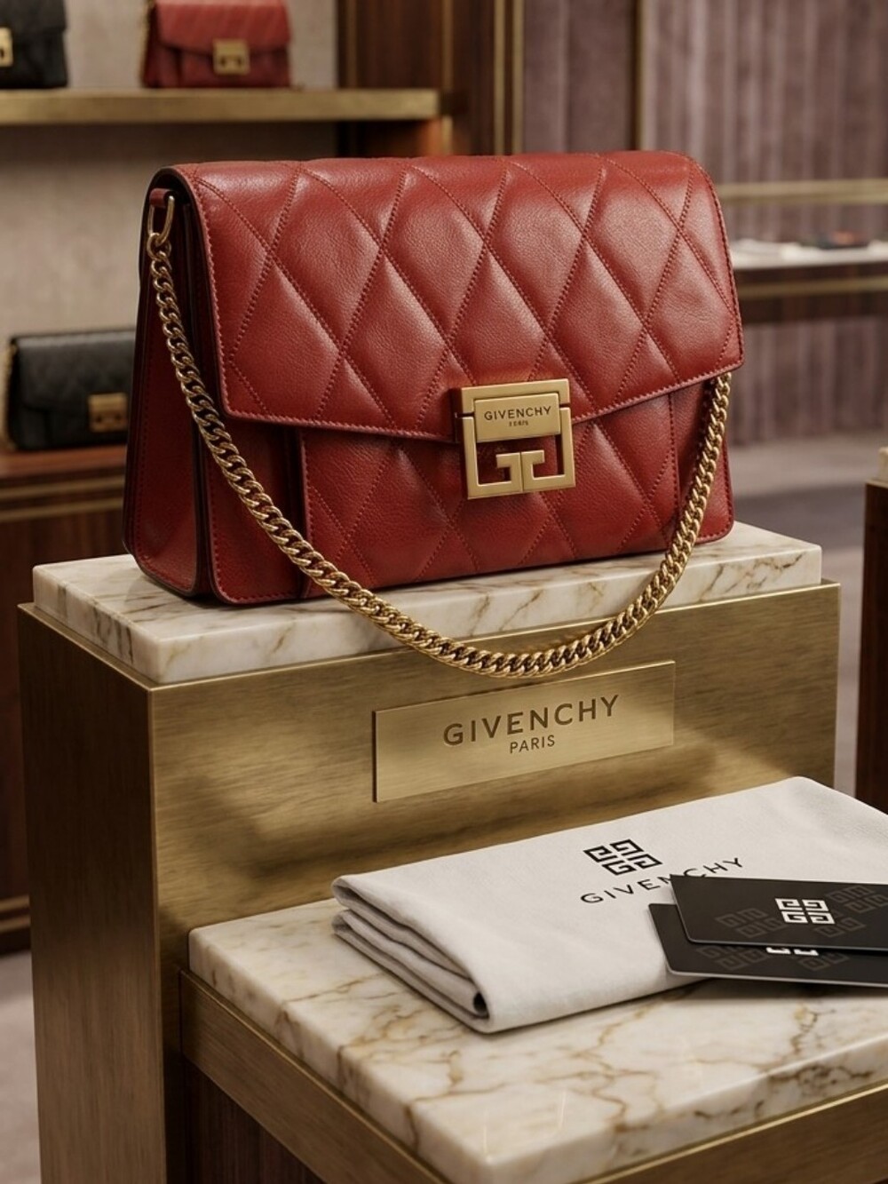 Givenchy  GV3 Limited Edition Diamond Quilted Shoulder/Crossbody Bag With  COA